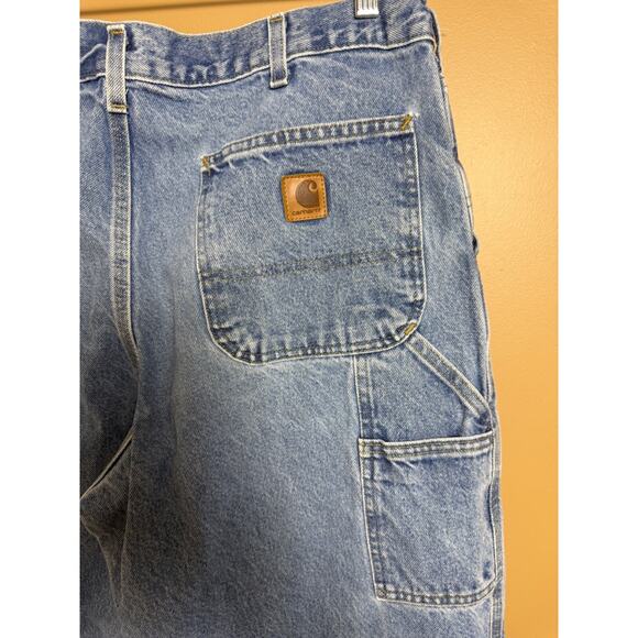 Vintage Carhartt Carpenter Jeans Denim Cargo Y2K Mens Size 36x32 - Picture 6 of 7